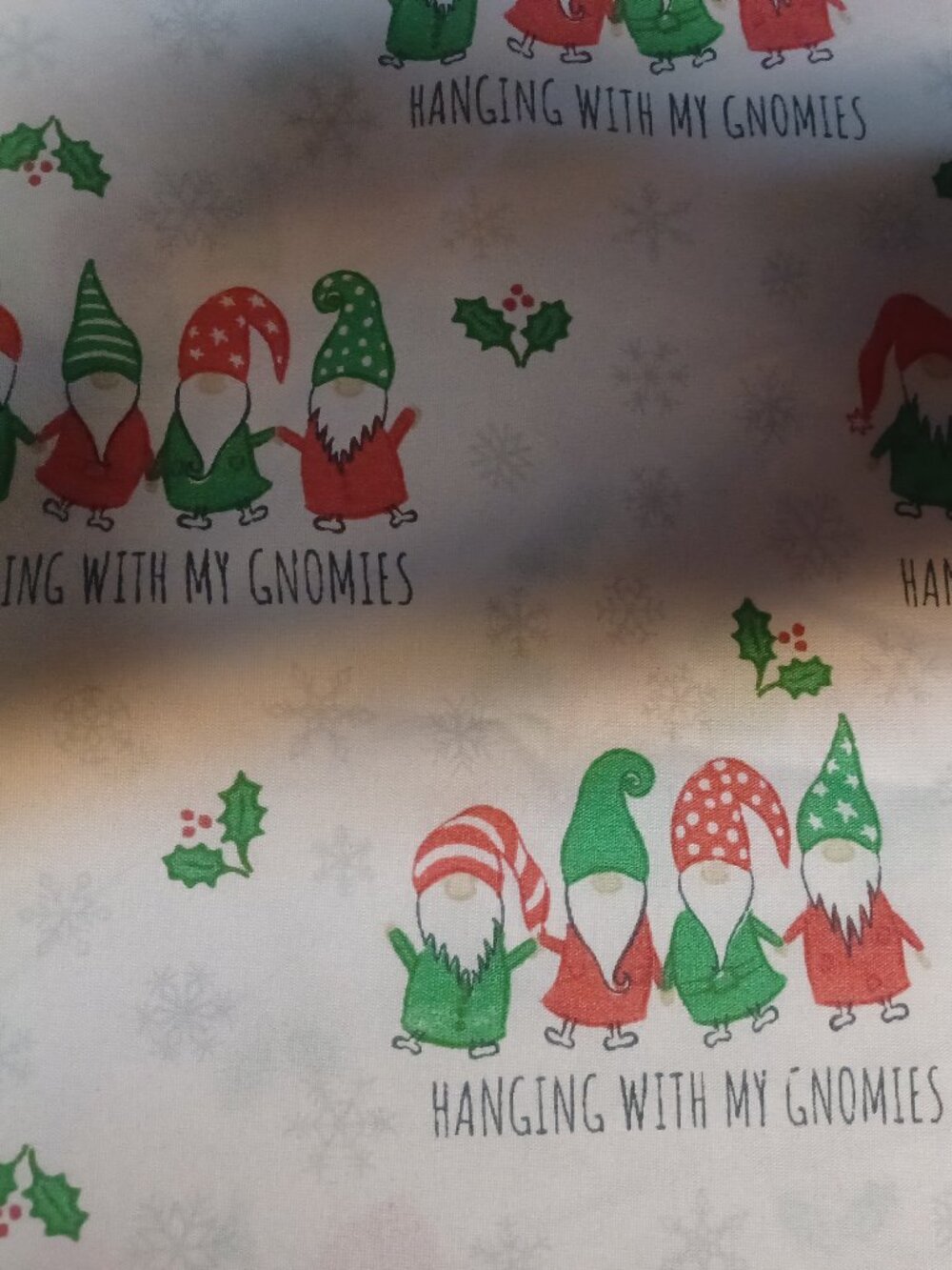 Christmas Theme Pillow Case with Gnomes Standard 20" x 30" White Red Green